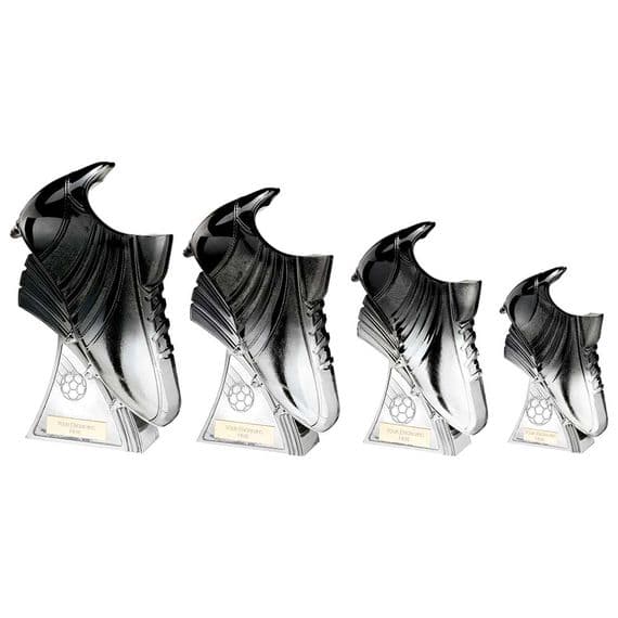 Football/soccer Trophy The Power Boot Carbon Black and Ice Platinum