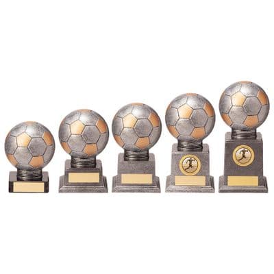 Football/Soccer Trophy Valiant Legend Antique Silver And Gold Series
