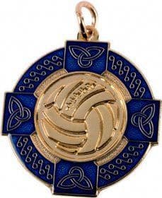 Gaelic Football Enamel Medal Blue 33mm - Gold