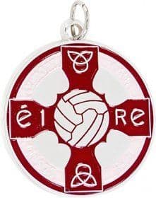 Gaelic Football Enamel Medal Red 38mm - Silver