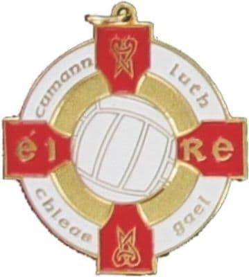 Gaelic Football Medal Gold & Red - 34mm