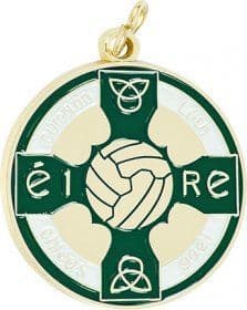 Gaelic Football Medal Green Enamel 38mm Gold