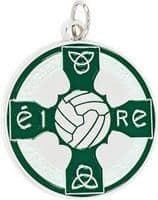 Gaelic Football Medal Green Enamel 38mm Silver