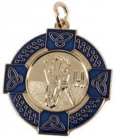 Gaelic Football Medal Male Blue 33mm - Gold