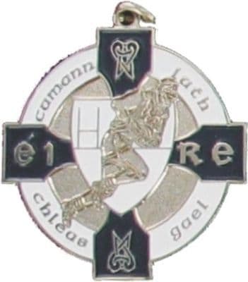 Gaelic Football Medal Silver & Navy - 34mm