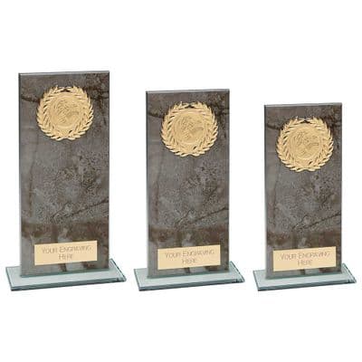 Glass Award - Quarry Marble - Grey - Rectangle - Jade - 5mm in depth