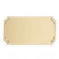 Gold Pressed Engraving Plate with Scalloped Corners Shiny Finish Adhesive Backing