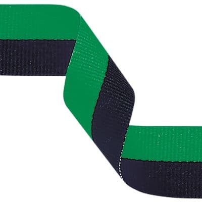 Green/Black 22mm Medal Ribbon with pin