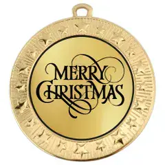 Merry Christmas Medal 70mm Including Centre & Ribbon