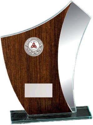 Mirror Trophy with Wood Effect