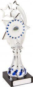 Multisport Silver & Blue Trophy on Black Base