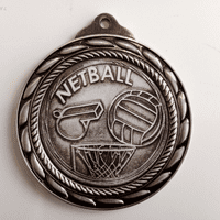 Netball Medal with Rope Design - 70mm