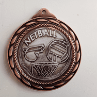 Netball Medal with Rope Design - 70mm
