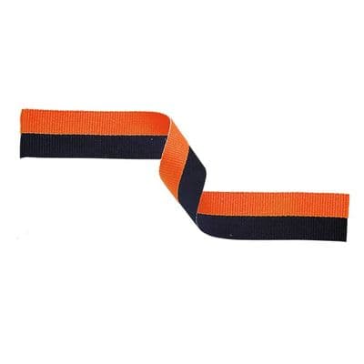 Orange/Black 22mm Medal Ribbon with pin
