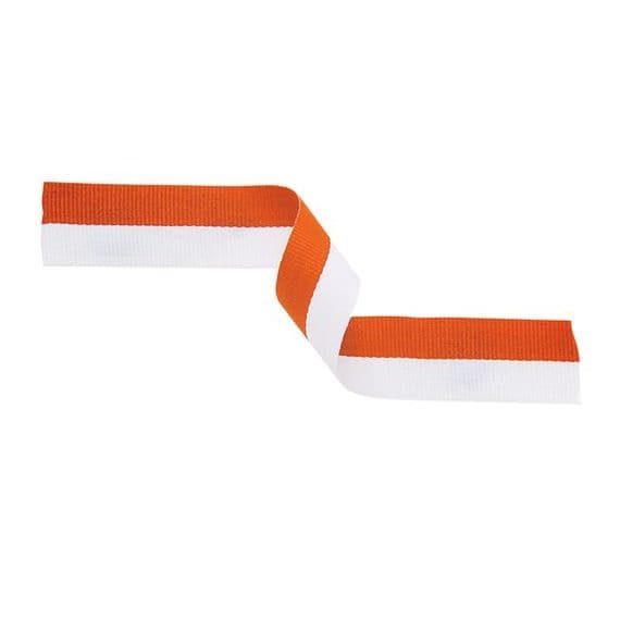 Orange/White 22mm Medal Ribbon with Pin