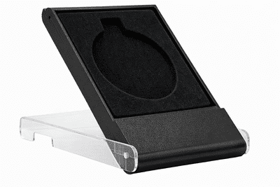 Plastic Presentation  Box with Clear Lid and Black insert - 60mm