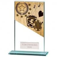 Poker Cards Glass Award Jade Mustang 5mm Thick