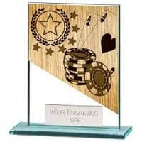 Poker Cards Glass Award Jade Mustang 5mm Thick