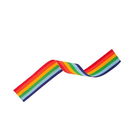 Rainbow 22mm Medal Ribbon with pin