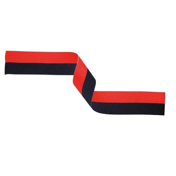 Red/Black 22mm Medal Ribbon with pin