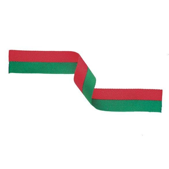 Red/Green 22mm Medal Ribbon with pin
