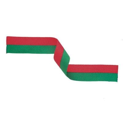 Red/Green 22mm Medal Ribbon with pin