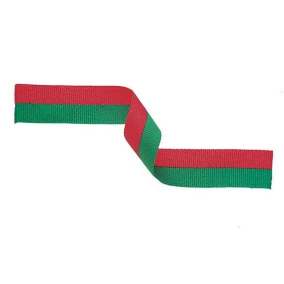 Red/Green 22mm Medal Ribbon with pin