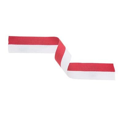 Red/White 22mm Medal Ribbon with Pin
