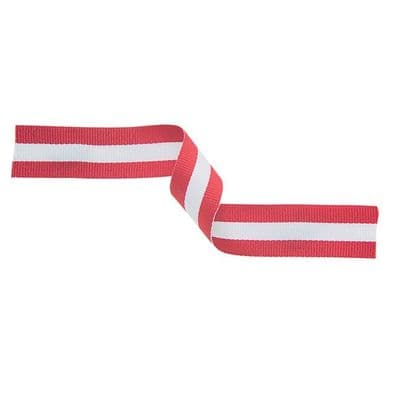Red/White/Red 22mm Medal Ribbon with Pin