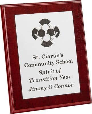 Rosewood Wooden Plaque with Personalised Silver Acrylic Plate