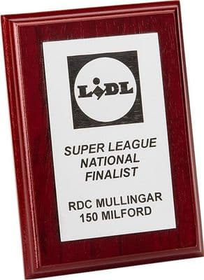 Rosewood Wooden Plaque with Personalised Silver Acrylic Plate