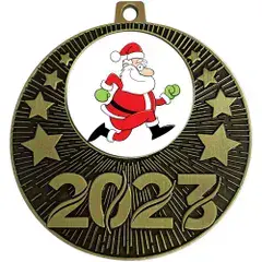 Santa Christmas 2023 Medal 50mm Including Centre & Ribbon