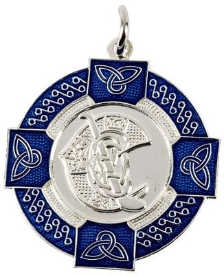Silver Enamel Camogie Medal Blue 33mm