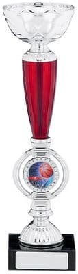 Silver & Red Basketball Trophy Cup