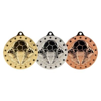 Soccer/Football Cascade Stars Medal - 50mm