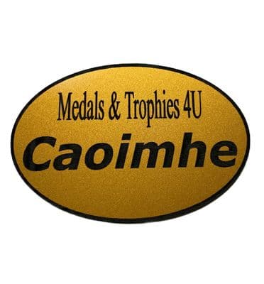 Staff Name Badge Oval in Gold 60x40mm.