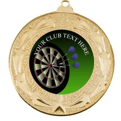 Star Darts 50mm Medal Including Personalised Centre