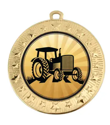 Tractor Medal 70mm Including Centre & Ribbon