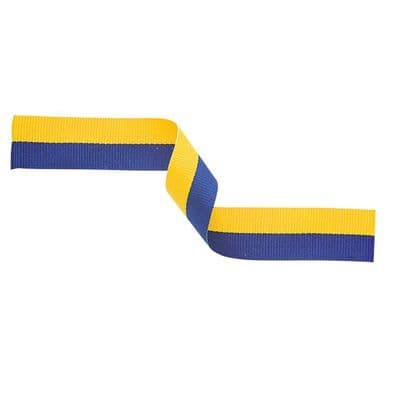 Yellow/Blue 22mm Medal Ribbon with Pin