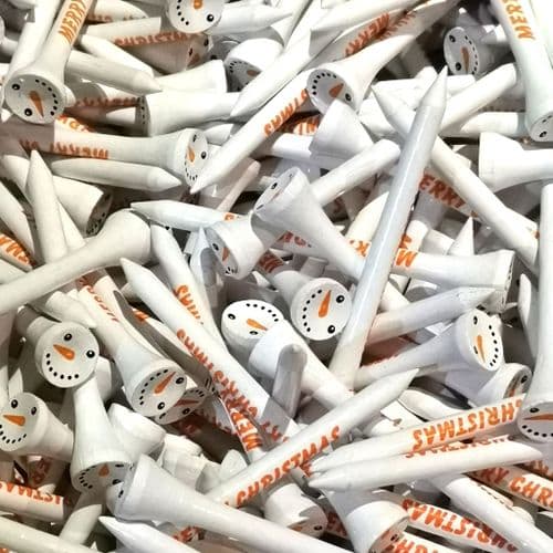 100 x Christmas Bamboo Wooden Golf Tees