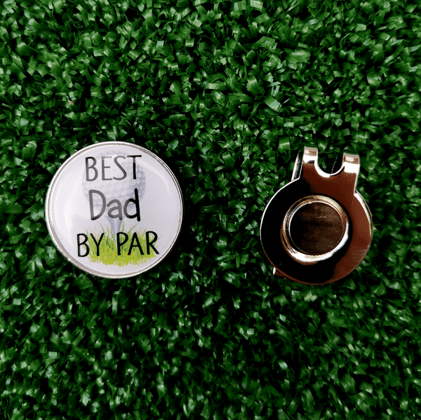 Father's Day Best Dad By Par Golf Ball Marker & Hat Clip Set