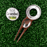 Father's Day Best Grandad By Par 2in1 Divot Tool with a Built-in Ball Marker