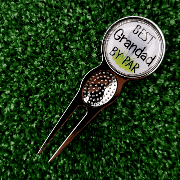 Father's Day Best Grandad By Par 2in1 Divot Tool with a Built-in Ball Marker