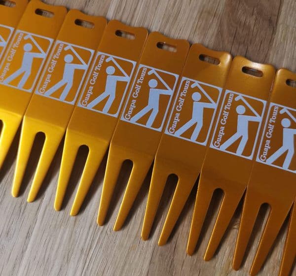 Personalised Gold Metal Divot Tool Pitch Repairer