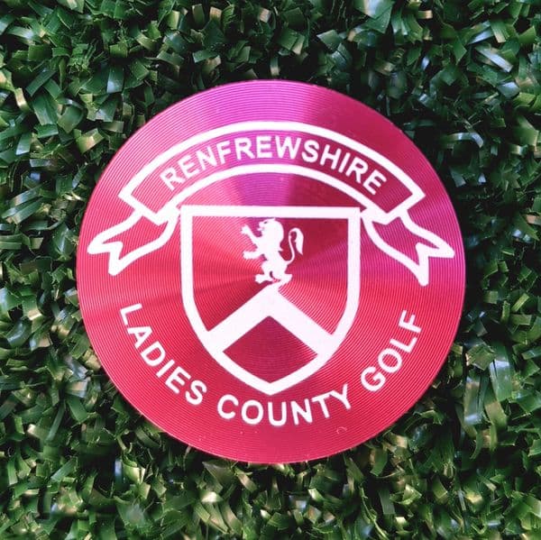 Personalised Large Pink Metal Golf Ball Marker