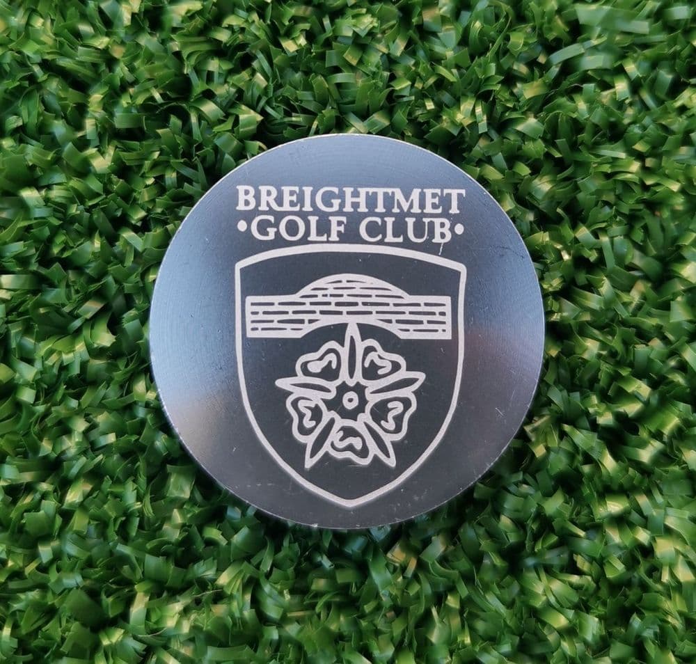 Personalised Large Silver Metal Golf Ball Marker