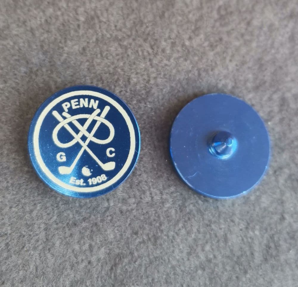 Personalised Small Blue Metal Golf Ball Marker