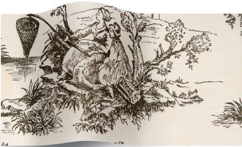 Black Toile on Oatmeal Print Tissue Paper Sheets