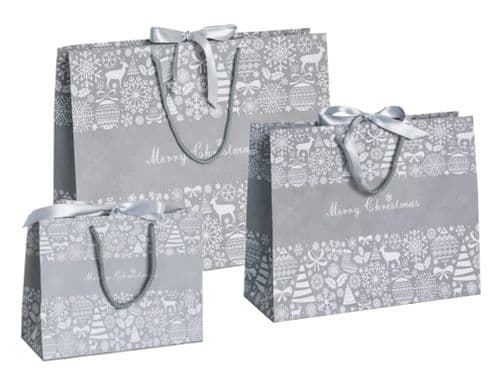Christmas Grey - Ribbon Bags