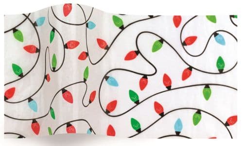 Christmas Tree Lights Print Tissue Paper Sheets